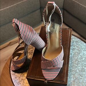 Striped Heeled Sandals